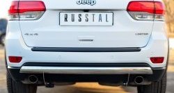 Защита заднего бампера (Ø75x42 мм, нержавейка) Russtal Jeep Grand Cherokee WK2 1-ый рестайлинг (2013-2018)