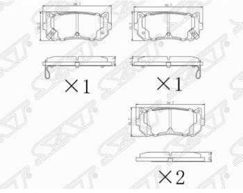 979 р. Комплект задних тормозных колодок SAT KIA Carens FC, RS дорестайлинг (1999-2002)  с доставкой в г. Новочеркасск. Увеличить фотографию 1