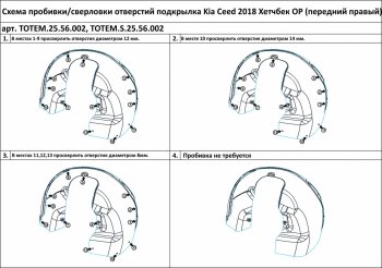 4 599 р. Правый подкрылок передний TOTEM (с шумоизоляцией) KIA Ceed 3 CD универсал (2018-2024)  с доставкой в г. Новочеркасск. Увеличить фотографию 2