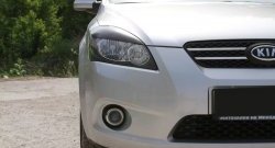 999 р. Реснички на фары RA  KIA Ceed  1 ED (2006-2010) дорестайлинг универсал, дорестайлинг, хэтчбэк 5 дв. (Поверхность глянец (под окраску), Неокрашенные)  с доставкой в г. Новочеркасск. Увеличить фотографию 2