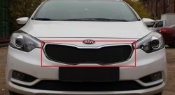 1 469 р. Сетка в решетку радиатора Russtal KIA Cerato 3 YD дорестайлинг седан (2013-2016) (черная)  с доставкой в г. Новочеркасск. Увеличить фотографию 1