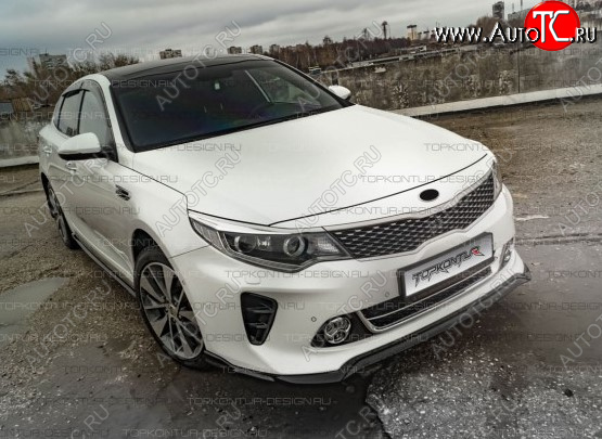 8 499 р. Юбка переднего бампера (только GT-Line бампер) TopKontur Design KIA Optima 4 JF дорестайлинг универсал (2015-2018) (Неокрашенная)  с доставкой в г. Новочеркасск