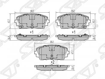 1 019 р. Колодки тормозные SAT (передние)  KIA Picanto ( 2 TA хэтчбэк 5 дв.,  2 TA хэтчбэк 3 дв.) (2011-2015) дорестайлинг, дорестайлинг  с доставкой в г. Новочеркасск. Увеличить фотографию 1