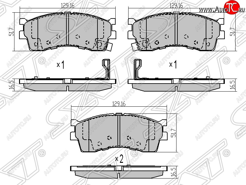 1 059 р. Колодки тормозные SAT (передние)  KIA Rio  1 DC - Shuma  с доставкой в г. Новочеркасск