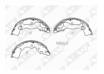 1 599 р. Комплект задних тормозных колодок SAT  KIA Rio  2 JB (2005-2011) дорестайлинг седан, дорестайлинг, хэтчбэк 5 дв., рестайлинг седан, рестайлинг, хэтчбэк 5 дв.  с доставкой в г. Новочеркасск. Увеличить фотографию 1