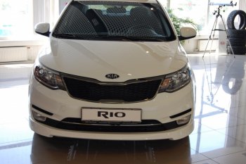 6 699 р. Накладка переднего бампера LitCompany KIA Rio 3 QB рестайлинг седан (2015-2017) (Неокрашенная)  с доставкой в г. Новочеркасск. Увеличить фотографию 3