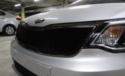 1 539 р. Сетка в решетку радиатора Russtal  KIA Rio  3 QB (2015-2017) рестайлинг седан, рестайлингхэтчбек5дв. (черная)  с доставкой в г. Новочеркасск. Увеличить фотографию 1