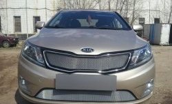 1 539 р. Нижняя сетка на бампер Russtal (хром) KIA Rio 3 QB дорестайлинг седан (2011-2015)  с доставкой в г. Новочеркасск. Увеличить фотографию 4