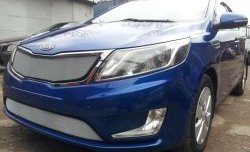 1 539 р. Нижняя сетка на бампер Russtal (хром)  KIA Rio  3 QB (2011-2015) дорестайлинг седан, дорестайлингхэтчбек5дв.  с доставкой в г. Новочеркасск. Увеличить фотографию 1