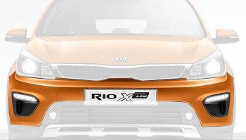 12 349 р. Бампер передний Оригинал (верхняя часть)  KIA Rio  X-line (2017-2021) (Неокрашенный)  с доставкой в г. Новочеркасск. Увеличить фотографию 1