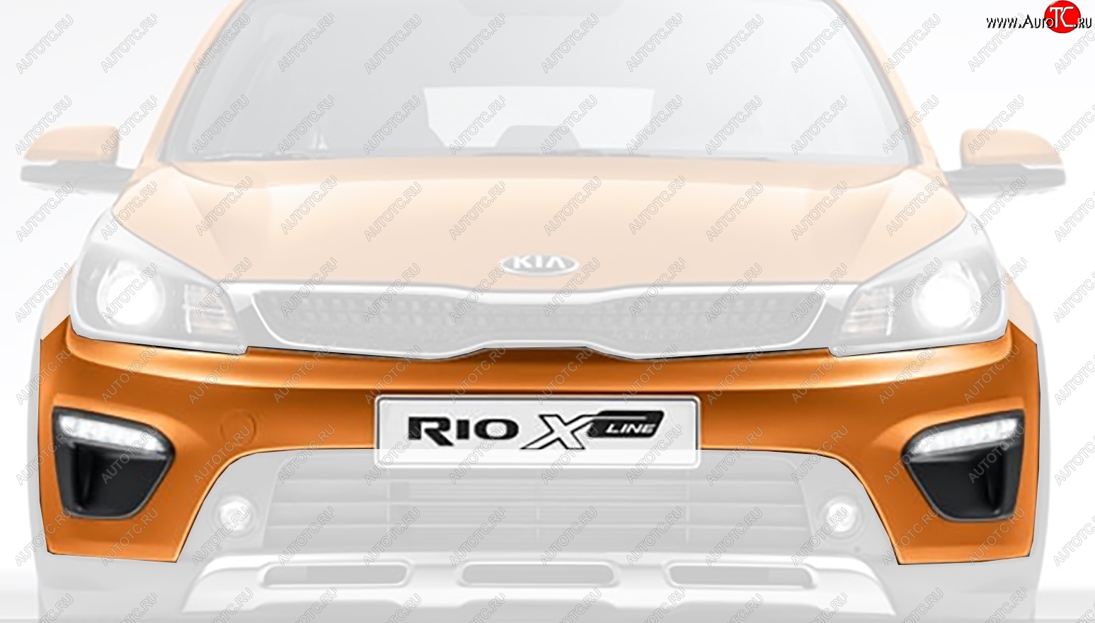 12 349 р. Бампер передний Оригинал (верхняя часть) KIA Rio X-line (2017-2021) (Неокрашенный)  с доставкой в г. Новочеркасск