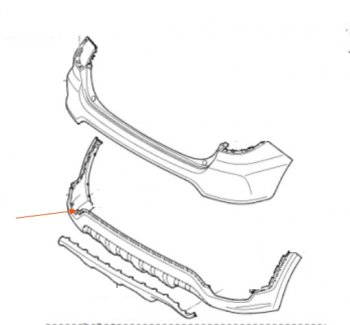4 549 р. Накладка заднего бампера SAT (нижняя часть)  KIA Rio  X-line (2017-2021)  с доставкой в г. Новочеркасск. Увеличить фотографию 2