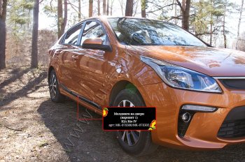 3 599 р. Молдинги дверей RA (№1, комплект 4 шт.) KIA Rio 4 FB дорестайлинг седан (2016-2020) (Поверхность глянец (под окраску), Неокрашенные)  с доставкой в г. Новочеркасск. Увеличить фотографию 3