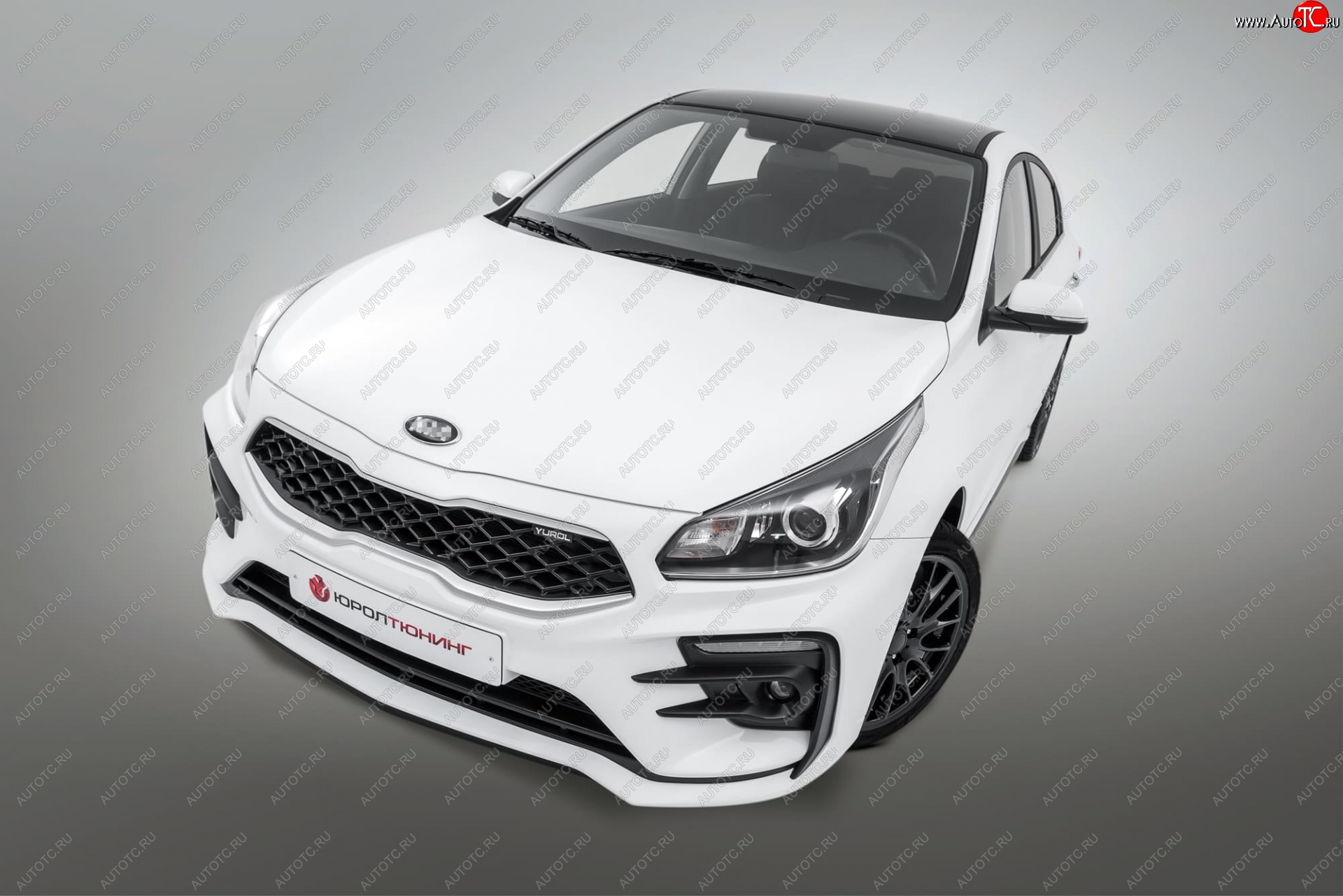 29 699 р. Передний бампер Kudos LUX KIA Rio 4 FB дорестайлинг седан (2016-2020) (Под прямоугольные ДХО с ПТФ, Неокрашенный)  с доставкой в г. Новочеркасск