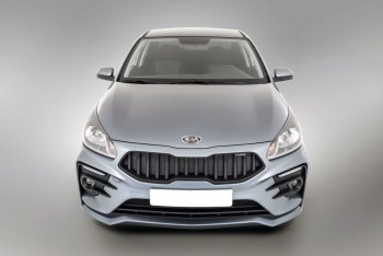 17 999 р. Передний бампер Kudos Original KIA Rio 4 FB дорестайлинг седан (2016-2020) (Под прямоугольные ДХО с ПТФ, Неокрашенный)  с доставкой в г. Новочеркасск. Увеличить фотографию 2