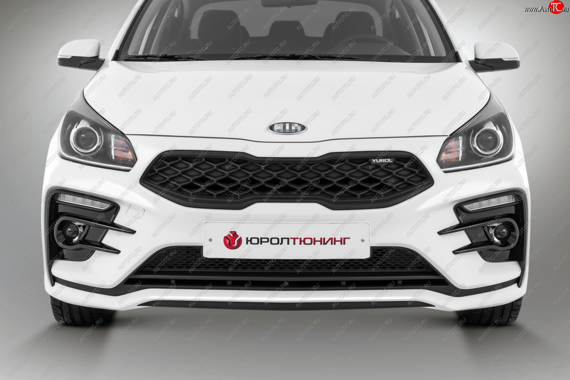 17 999 р. Передний бампер Kudos Romb KIA Rio 4 FB дорестайлинг седан (2016-2020) (Под прямоугольные ДХО с ПТФ, Неокрашенный)  с доставкой в г. Новочеркасск