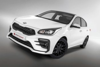 17 999 р. Передний бампер Kudos Romb KIA Rio 4 FB дорестайлинг седан (2016-2020) (Под прямоугольные ДХО с ПТФ, Неокрашенный)  с доставкой в г. Новочеркасск. Увеличить фотографию 4