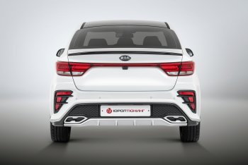 17 999 р. Задний бампер Kudos KIA Rio 4 FB дорестайлинг седан (2016-2020) (Без парктроника, Неокрашенный)  с доставкой в г. Новочеркасск. Увеличить фотографию 4