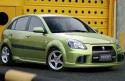 9 549 р. Пороги накладки Ixion KIA Rio 2 JB дорестайлинг седан (2005-2009) (Неокрашенные)  с доставкой в г. Новочеркасск. Увеличить фотографию 1