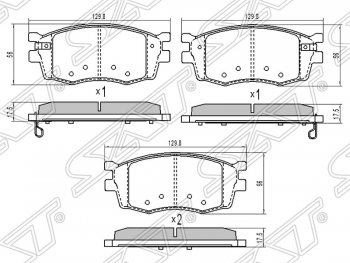 1 189 р. Колодки тормозные SAT (передние)  KIA Rio ( 2 JB,  4 FB) (2005-2024) дорестайлинг седан, дорестайлинг, хэтчбэк 5 дв., рестайлинг, хэтчбэк 5 дв., рестайлинг седан  с доставкой в г. Новочеркасск. Увеличить фотографию 1