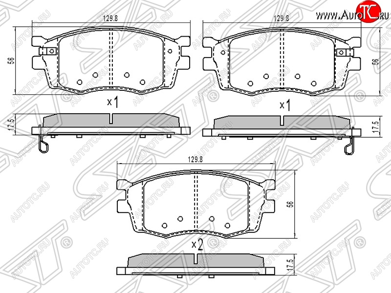 1 189 р. Колодки тормозные SAT (передние)  KIA Rio ( 2 JB,  4 FB) (2005-2024) дорестайлинг седан, дорестайлинг, хэтчбэк 5 дв., рестайлинг, хэтчбэк 5 дв., рестайлинг седан  с доставкой в г. Новочеркасск