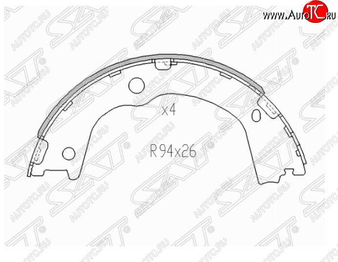 1 579 р. Колодки ручного тормоза SAT  Hyundai Santa Fe  CM (2009-2012), KIA Sorento  XM (2009-2012)  с доставкой в г. Новочеркасск