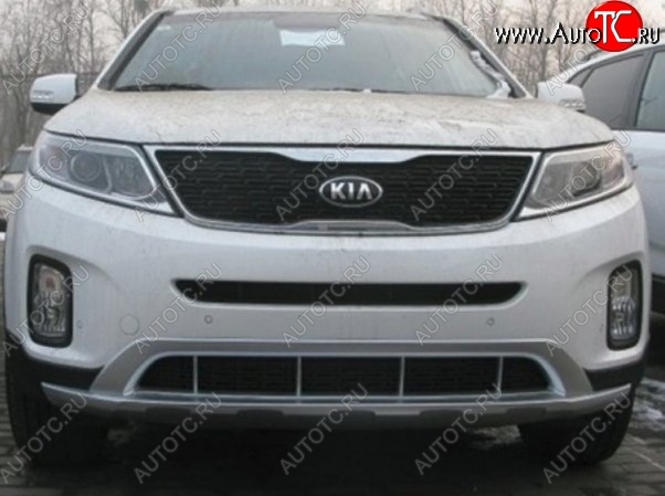 17 299 р. Накладка на передний бампер CT KIA Sorento XM рестайлинг (2012-2015) (Неокрашенная)  с доставкой в г. Новочеркасск