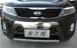 5 449 р. Накладка на передний бампер SuvStyle KIA Sorento XM рестайлинг (2012-2015) (Неокрашенная)  с доставкой в г. Новочеркасск. Увеличить фотографию 2