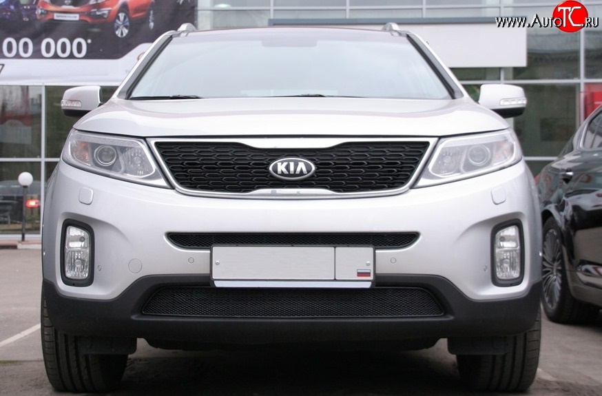 3 179 р. Сетка на бампер Novline KIA Sorento XM рестайлинг (2012-2015)  с доставкой в г. Новочеркасск