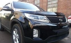 1 469 р. Нижняя сетка на бампер Russtal (черная) KIA Sorento XM рестайлинг (2012-2015)  с доставкой в г. Новочеркасск. Увеличить фотографию 2