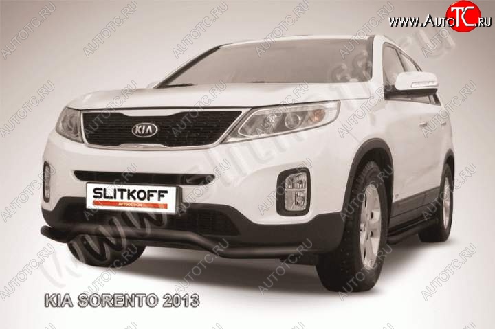 9 399 р. Защита переднего бампера из трубы d57 Slitkoff (волна) KIA Sorento XM рестайлинг (2012-2015) (Цвет: серебристый)  с доставкой в г. Новочеркасск