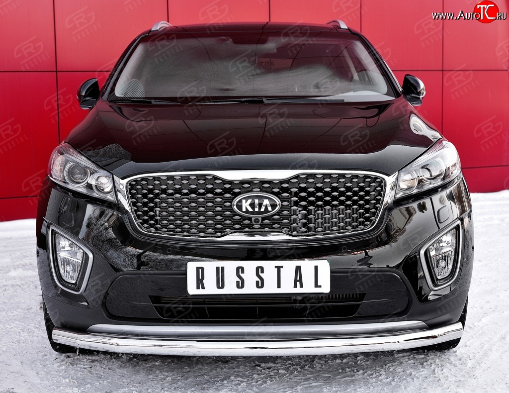 14 849 р. Одинарная защита переднего бампера диаметром 63 мм SLITKOFF  KIA Sorento  UM/Prime (2014-2018) дорестайлинг  с доставкой в г. Новочеркасск