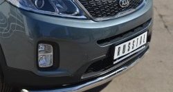 13 999 р. Одинарная защита переднего бампера диаметром 76 мм SLITKOFF KIA Sorento XM рестайлинг (2012-2015)  с доставкой в г. Новочеркасск. Увеличить фотографию 2