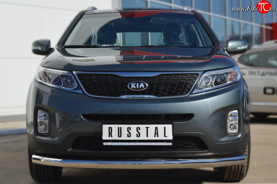 13 999 р. Одинарная защита переднего бампера диаметром 76 мм SLITKOFF KIA Sorento XM рестайлинг (2012-2015)  с доставкой в г. Новочеркасск