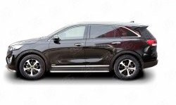 20 749 р. Широкая защита порогов Russtal KIA Sorento UM/Prime дорестайлинг (2014-2018) (Защита порогов с со скосами на торцах (вариант 1))  с доставкой в г. Новочеркасск. Увеличить фотографию 3