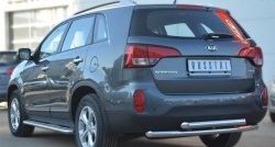 16 349 р. Защита заднего бампера (2 трубы Ø63 мм, нержавейка) SLITKOFF  KIA Sorento  XM (2012-2015) рестайлинг  с доставкой в г. Новочеркасск. Увеличить фотографию 3