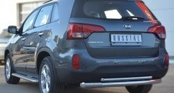 19 549 р. Защита заднего бампера (Ø76 и 42 мм, нержавейка) SLITKOFF  KIA Sorento  XM (2012-2015) рестайлинг  с доставкой в г. Новочеркасск. Увеличить фотографию 3