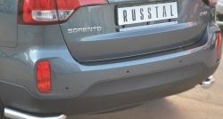 11 999 р. Защита заднего бампера (Ø63 мм уголки, нержавейка) SLITKOFF  KIA Sorento  XM (2012-2015) рестайлинг  с доставкой в г. Новочеркасск. Увеличить фотографию 2