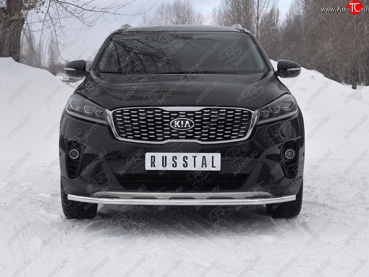 14 399 р. Защита переднего бампера (Ø42 мм, нержавейка) SLITKOFF  KIA Sorento  UM/Prime (2018-2020) рестайлинг  с доставкой в г. Новочеркасск