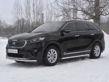 14 399 р. Защита переднего бампера (Ø42 мм, нержавейка) SLITKOFF  KIA Sorento  UM/Prime (2018-2020) рестайлинг  с доставкой в г. Новочеркасск. Увеличить фотографию 2