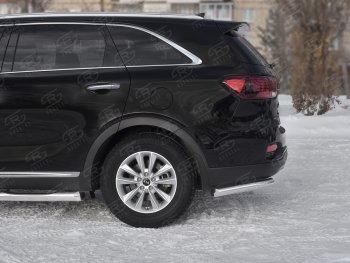 13 899 р. Защита заднего бампера (Ø63 мм уголки, нержавейка) SLITKOFF  KIA Sorento  UM/Prime (2018-2020) рестайлинг  с доставкой в г. Новочеркасск. Увеличить фотографию 3