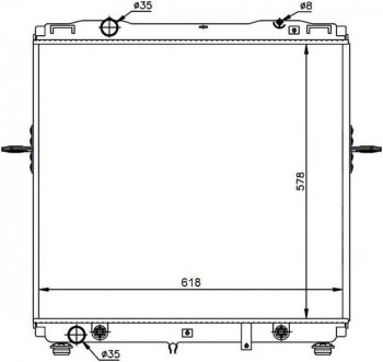 Радиатор двигателя SAT (пластинчатый, 3.5, МКПП/АКПП) KIA Sorento BL дорестайлинг (2002-2006)