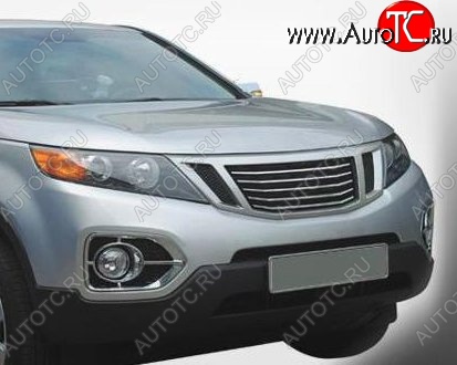 13 299 р. Решётка радиатора CT v2 KIA Sorento XM дорестайлинг (2009-2012) (Неокрашенная)  с доставкой в г. Новочеркасск