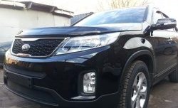 1 469 р. Нижняя сетка на бампер Russtal (черная) KIA Sorento XM рестайлинг (2012-2015)  с доставкой в г. Новочеркасск. Увеличить фотографию 2