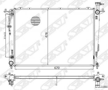 Радиатор двигателя SAT (пластинчатый, АКПП) KIA Sorento XM дорестайлинг (2009-2012)