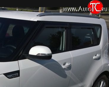 999 р. Комплект дефлекторов окон (ветровиков) 4 шт. Russtal KIA Soul PS дорестайлинг (2014-2016)  с доставкой в г. Новочеркасск