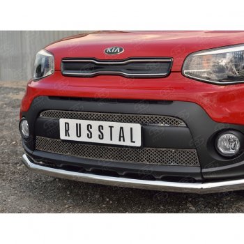 5 999 р. Решетка радиатора Russtal лист KIA Soul PS дорестайлинг (2014-2016) (Неокрашенная)  с доставкой в г. Новочеркасск. Увеличить фотографию 3