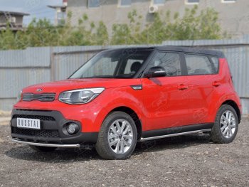 12 749 р. Одинарная защита переднего бампера диаметром 42 мм SLITKOFF  KIA Soul  PS (2014-2016) дорестайлинг  с доставкой в г. Новочеркасск. Увеличить фотографию 2