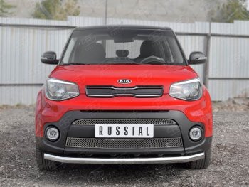 14 749 р. Одинарная защита переднего бампера диаметром 63 мм SLITKOFF  KIA Soul  PS (2014-2016) дорестайлинг  с доставкой в г. Новочеркасск. Увеличить фотографию 2