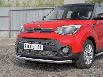 14 749 р. Одинарная защита переднего бампера диаметром 63 мм SLITKOFF  KIA Soul  PS (2014-2016) дорестайлинг  с доставкой в г. Новочеркасск. Увеличить фотографию 3